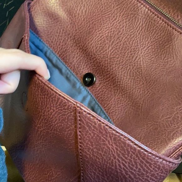 Matt & Nat Minka Dwell Maroon Faux Leather Snap Handbag - Picture 9 of 9